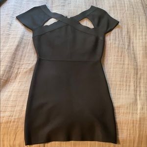 BCBG BLACK BODY CON DRESS